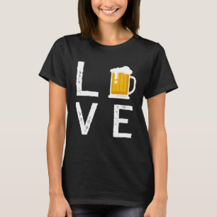 Camiseta Vidrio de cerveza de amor y fiesta