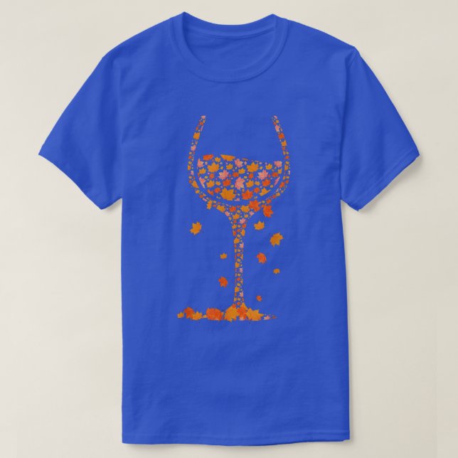 Camiseta Vidrio De La Hoja De Arce De Vino Otoño Cae Gracio (Diseño del anverso)