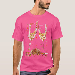 Camiseta Vidrio De La Hoja De Arce De Vino Otoño Cae Gracio