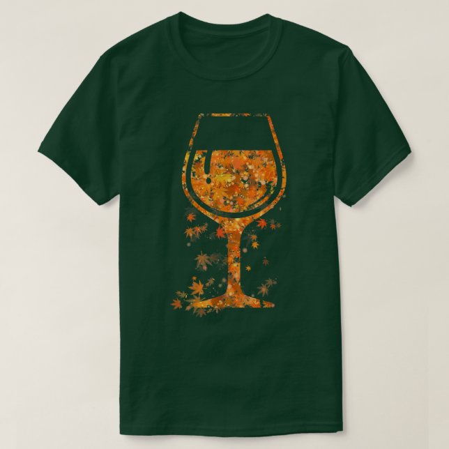 Camiseta Vidrio De La Hoja De Maíz De Vino Otoño Otoño Otoñ (Diseño del anverso)