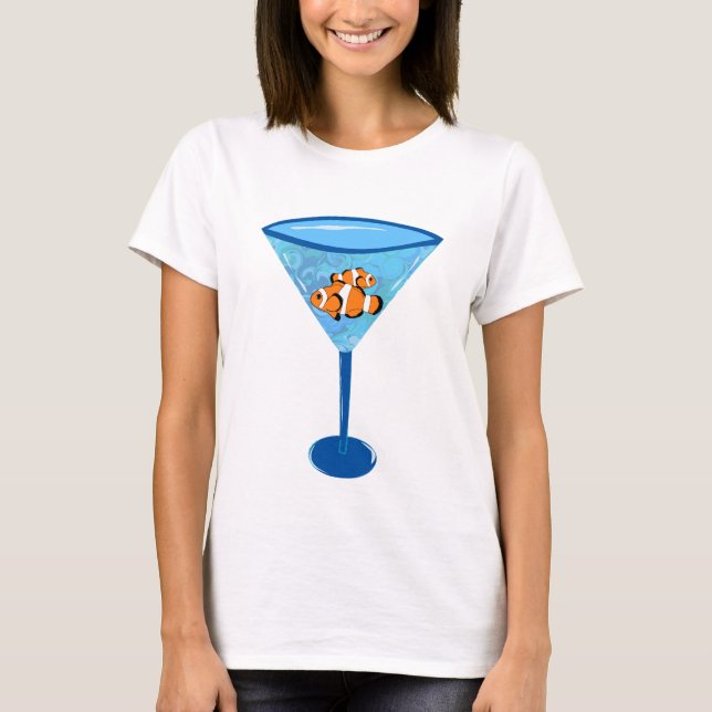 Camiseta Vidrio de Martini de los pescados del payaso de (Anverso)