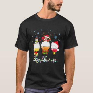 Camiseta Vidrio de nieve reno de Santa Hat Wine Chris