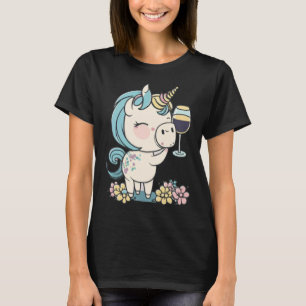 Camiseta Vidrio de unicornio de vino Tas de vino Fiesta