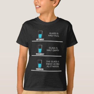 Camiseta Vidrio del ingeniero semilleno: Chiste divertido