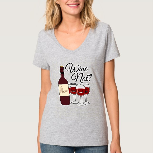 Camiseta Vidrio del rosa rojo pinot del alcohol de las uvas (Anverso)