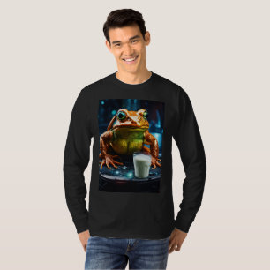 Camiseta Vidrio demoníaco de la leche sobre un cerebro huma