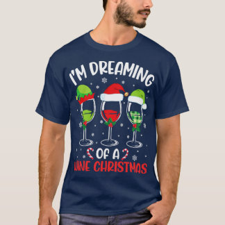 Camiseta Vidrio Gafas ELF Noel Xmas Soñando Con Un Vino C