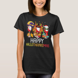 Camiseta Vidrio Gafas Peregrino Santa Claus Feliz Hallo