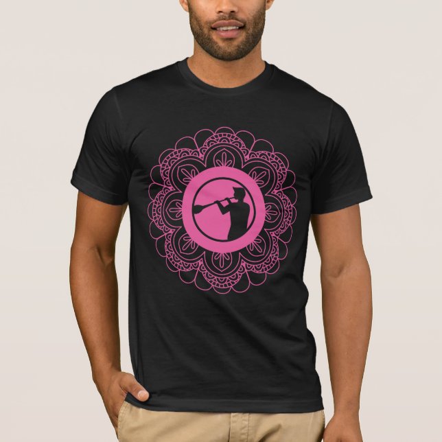Camiseta Vidrio inflado Mandala profesión Vidrio luciendo a (Anverso)