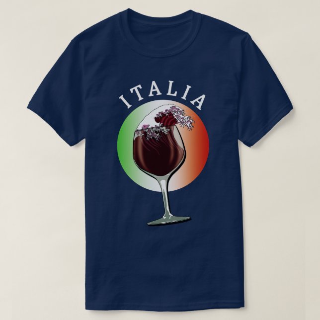 Camiseta Vidrio italiano y bandera de Italia Italia (Diseño del anverso)