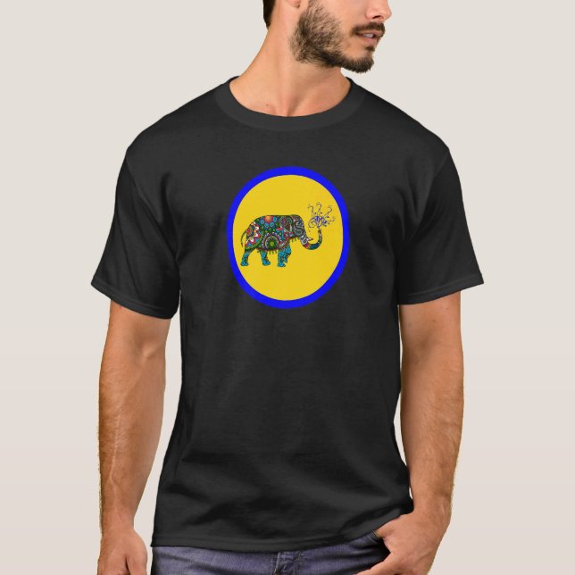 Camiseta Vidrio Manala Paisley Elephant (Anverso)