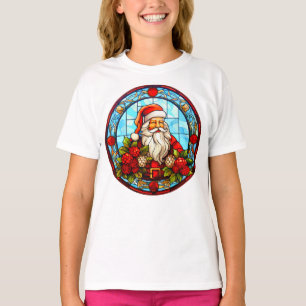 Camiseta Vidrio Manchado Santa Navidad Ornamento-67672