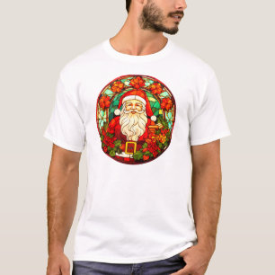 Camiseta Vidrio Manchado Santa Navidad Ornamento-67678
