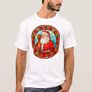Camiseta Vidrio Manchado Santa Navidad Ornamento-67680