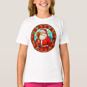 Camiseta Vidrio Manchado Santa Navidad Ornamento-67680