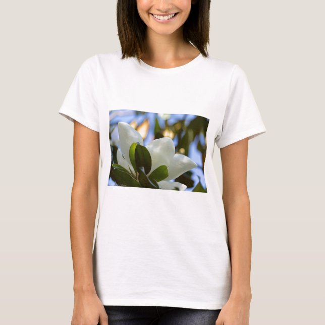 Camiseta Vidrio manchado Sky Southern Magnolia Regalos (Anverso)