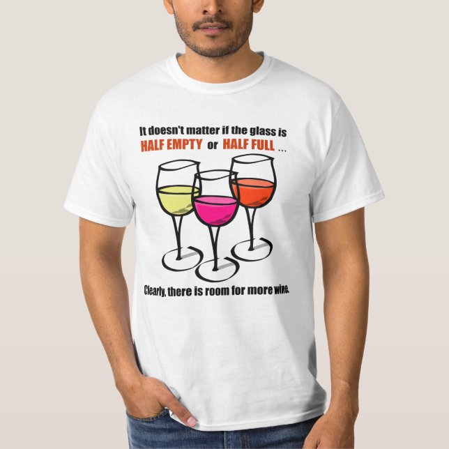 Camiseta Vidrio personalizado Vidrio Vidrio Medio Humor Vin (Anverso)