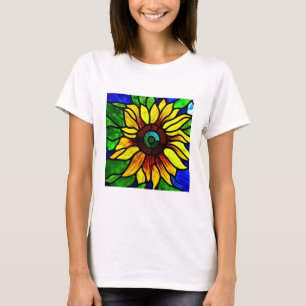 Camiseta Vidrio Rústico Con Aspecto De País Girasol