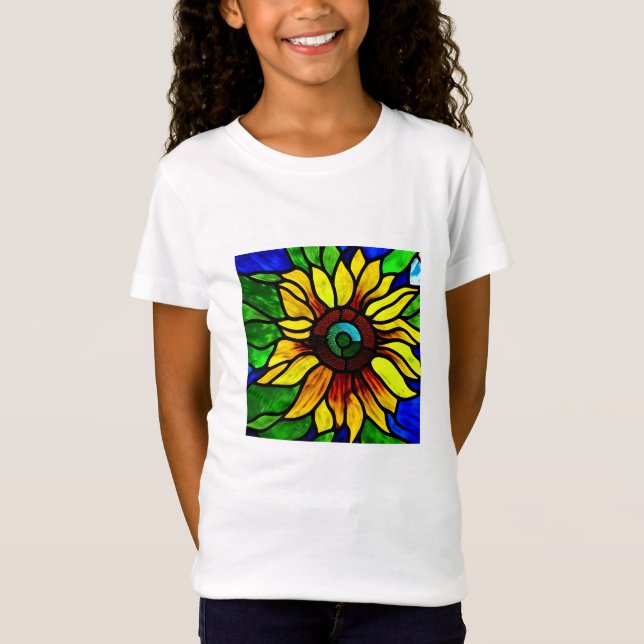 Camiseta Vidrio Rústico Con Aspecto De País Girasol (Anverso)