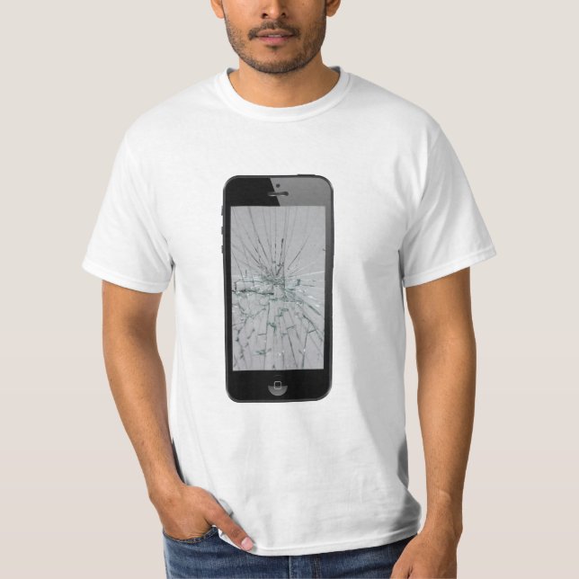 Camiseta Vidrio telefónico con aspecto de cristal roto (Anverso)