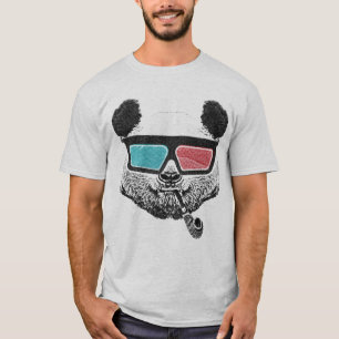 Camiseta Vidrios tridimensionales de la panda del vintage
