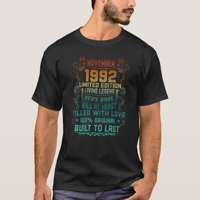 Camiseta Vieja 30 años Noviembre 1992 30º cumpleaños (Anverso)