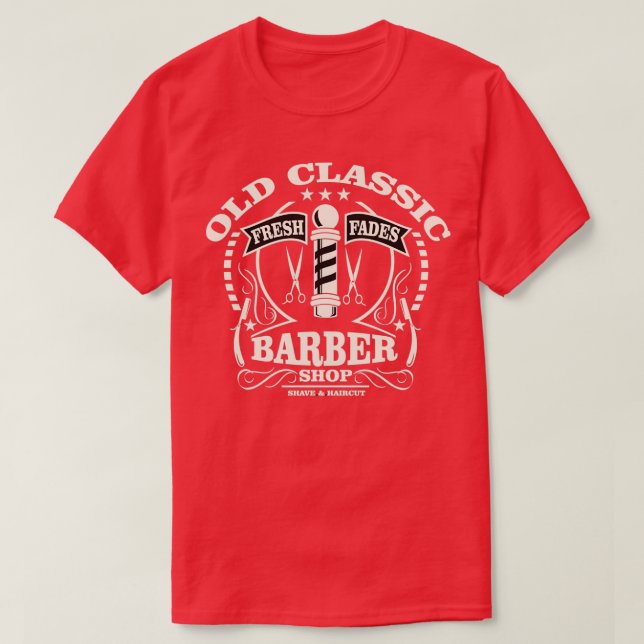 Camiseta Vieja Barber Shop Bebe (Diseño del anverso)