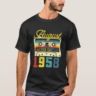 Camiseta Vieja Cinta Cassette August 1958 63rd Birthday De