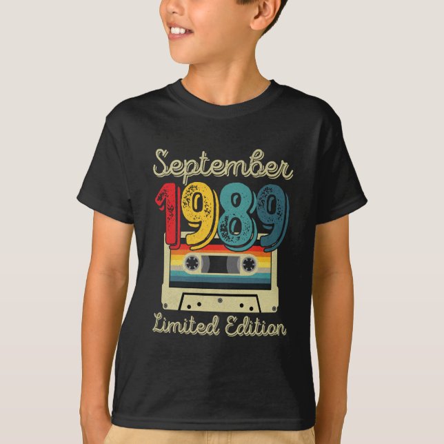 Camiseta Vieja Cinta Cassette Julio 1989 32º cumpleaños (Anverso)
