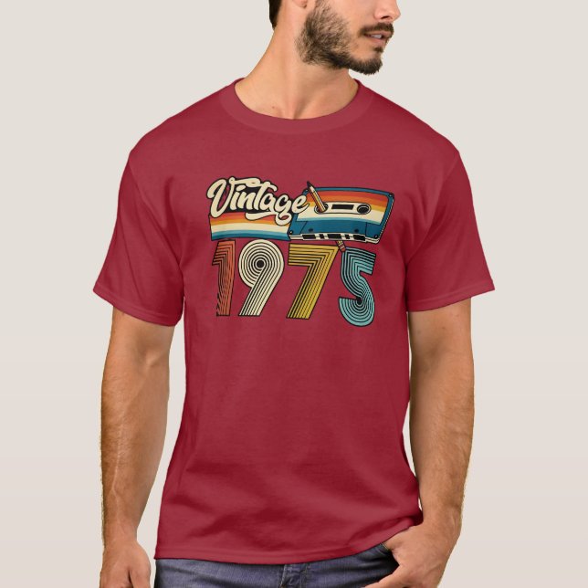 Camiseta Vieja Cinta Cassette Retro 70s de 1975 (Anverso)