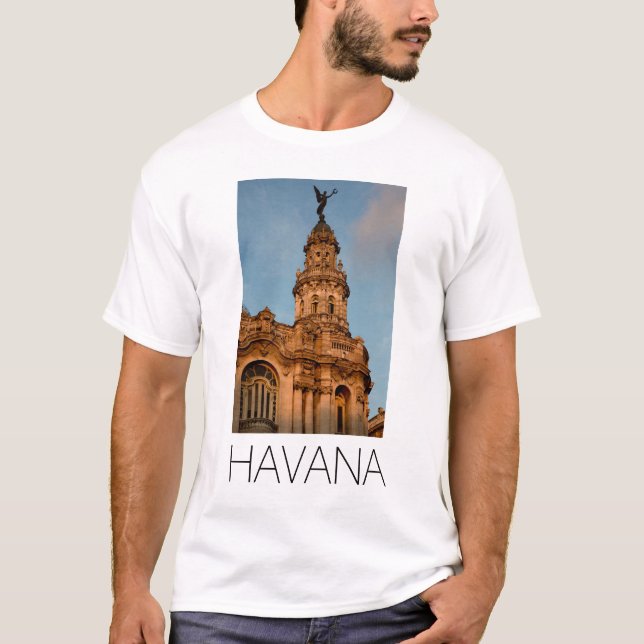 Camiseta Vieja construcción Spire, La Habana, Cuba (Anverso)