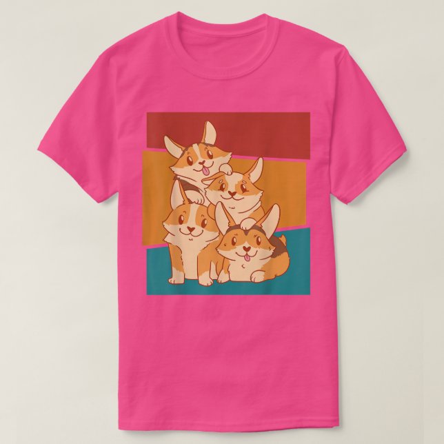 Camiseta Vieja Corgi Dog Pile (Diseño del anverso)