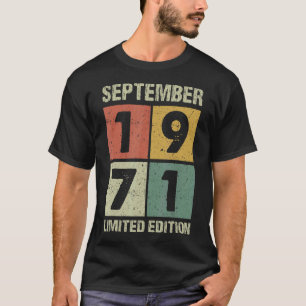 Camiseta Vieja de 51 años Septiembre de 1971 51º cumpleaños