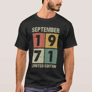 Camiseta Vieja de 51 años Septiembre de 1971 51º cumpleaños