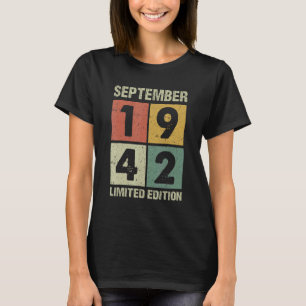 Camiseta Vieja de 80 años Septiembre de 1942 80º cumpleaños