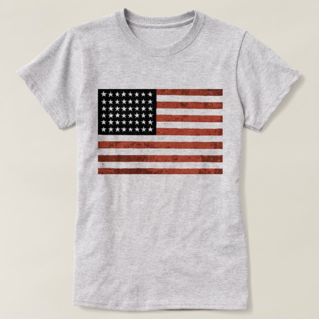 Camiseta vieja de la bandera americana de la (Diseño del anverso)