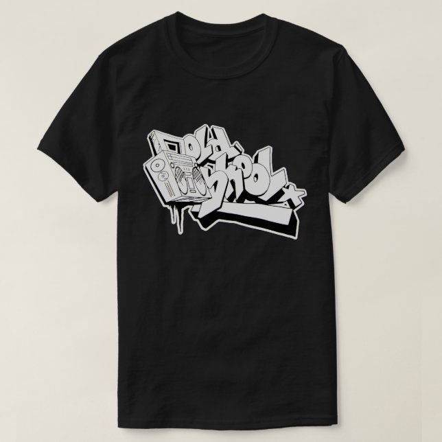 CAMISETA VIEJA DE LA PINTADA DE SKOOL HIP HOP (Diseño del anverso)