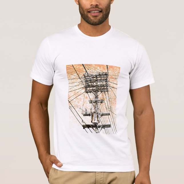 camiseta vieja de las líneas eléctricas (Anverso)