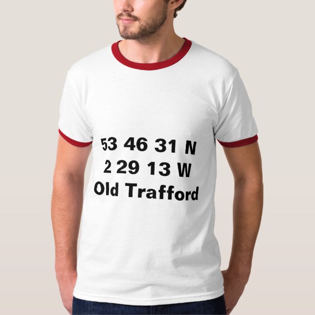 Camiseta vieja de los coordenadas de Trafford - de (Anverso)