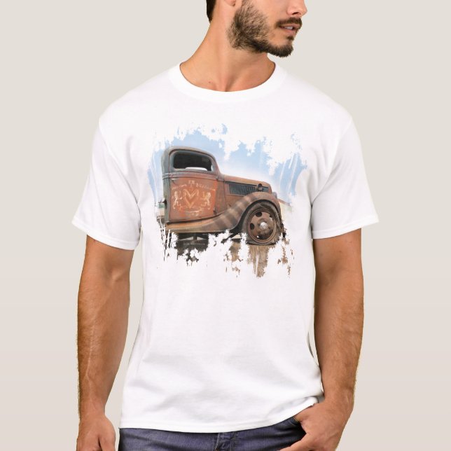 Camiseta vieja del camión de la tienda del coche (Anverso)