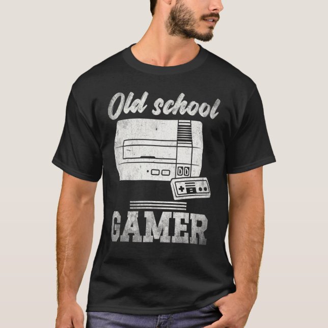 Camiseta Vieja Escuela Gamer Arcade Nerd Consola De Citas H (Anverso)