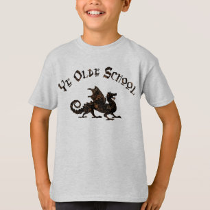 Camiseta Vieja Escuela - Rey Arturo Dragón Medieval Caballe
