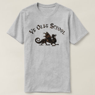 Camiseta Vieja Escuela - Rey Arturo Dragón Medieval Caballe