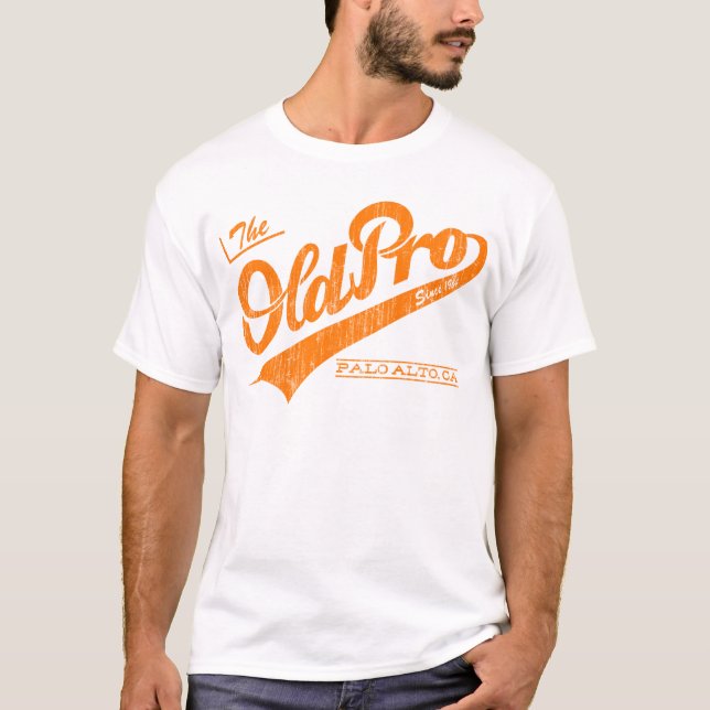 Camiseta Vieja favorable familia (naranja del vintage) (Anverso)