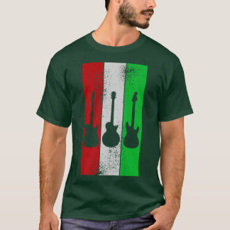 Camiseta Vieja guitarra guitarista con temas de Navidad a r