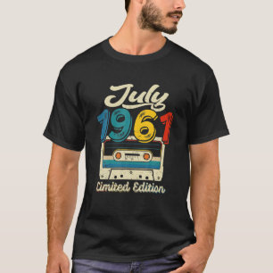 Camiseta Vieja Julio 1961 Cinta De Cassette 60 Cumpleaños D