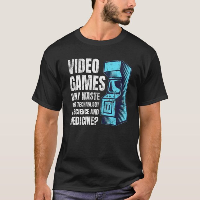 Camiseta Vieja máquina de arcade Retro Juegos Cita Vid Clás (Anverso)