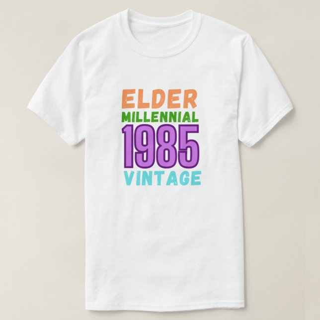 Camiseta vieja Millennial 1985 (Diseño del anverso)