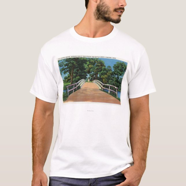 Camiseta Vieja opinión del norte del puente de la estatua (Anverso)