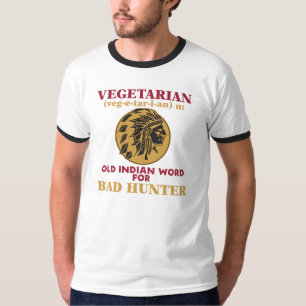 Camiseta Vieja palabra india vegetariana para el mún